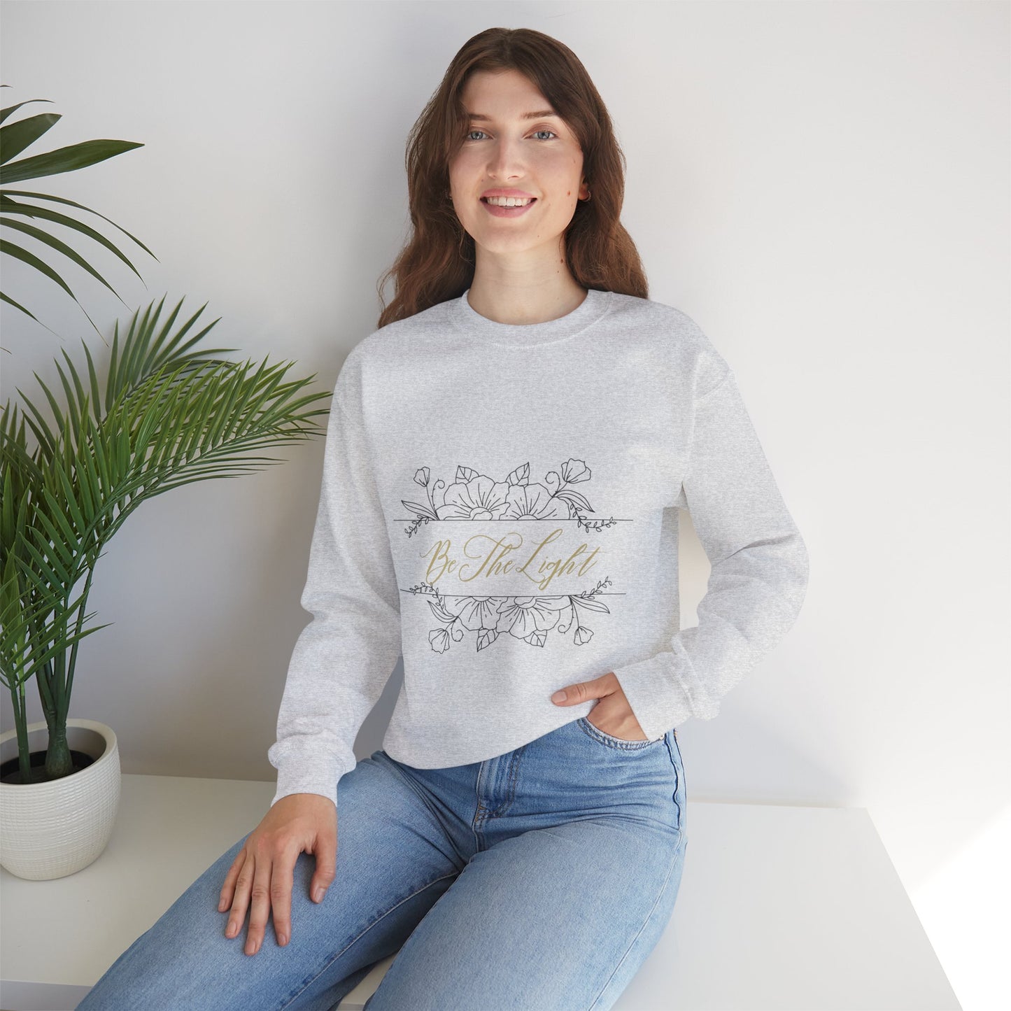 Be The Light- Cursive- Women's Crewneck Sweater