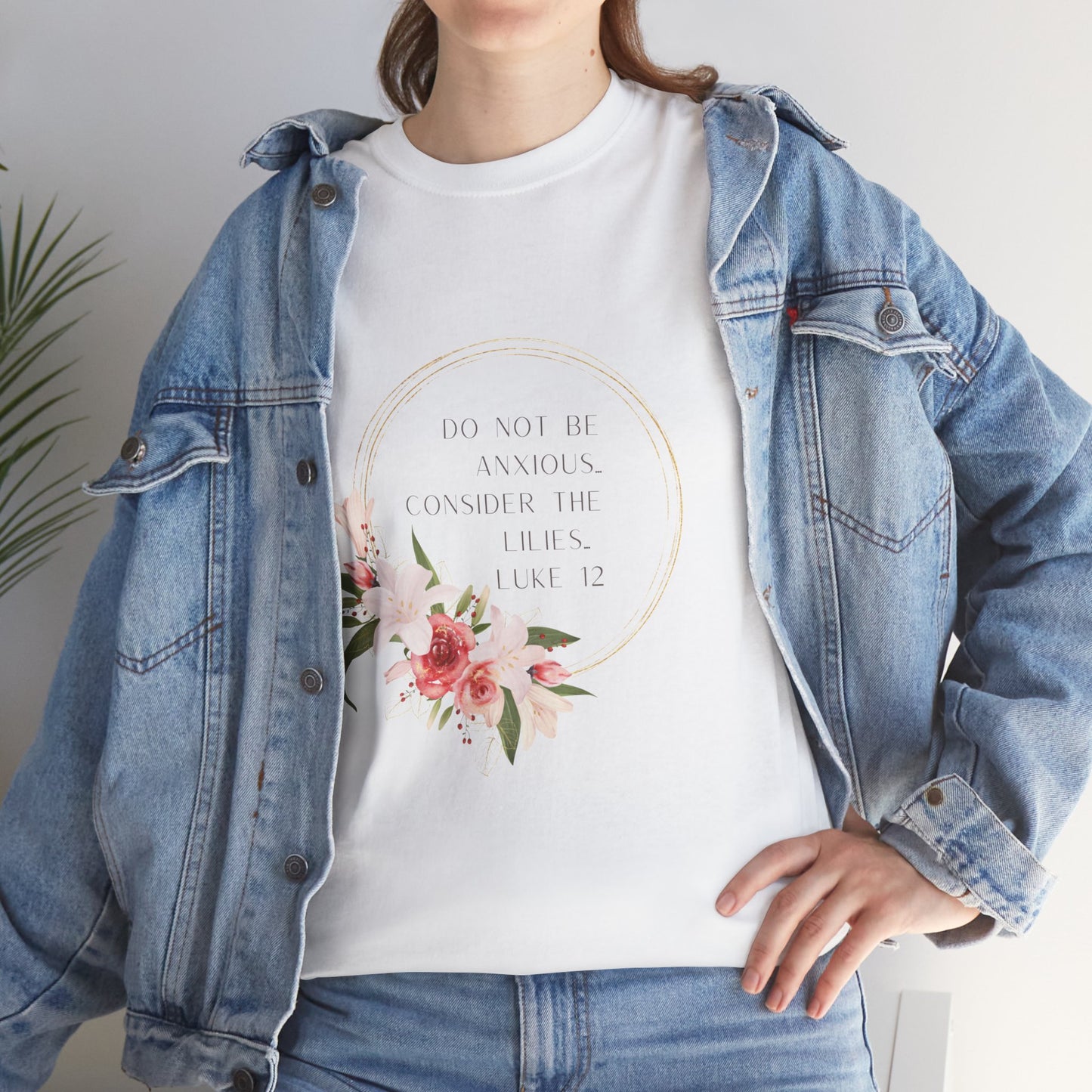 Do not be anxious- Floral design scripture- Womens Christian T-shirt