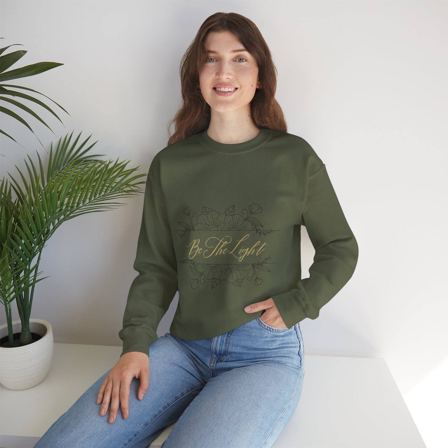 Be The Light- Cursive- Women's Crewneck Sweater