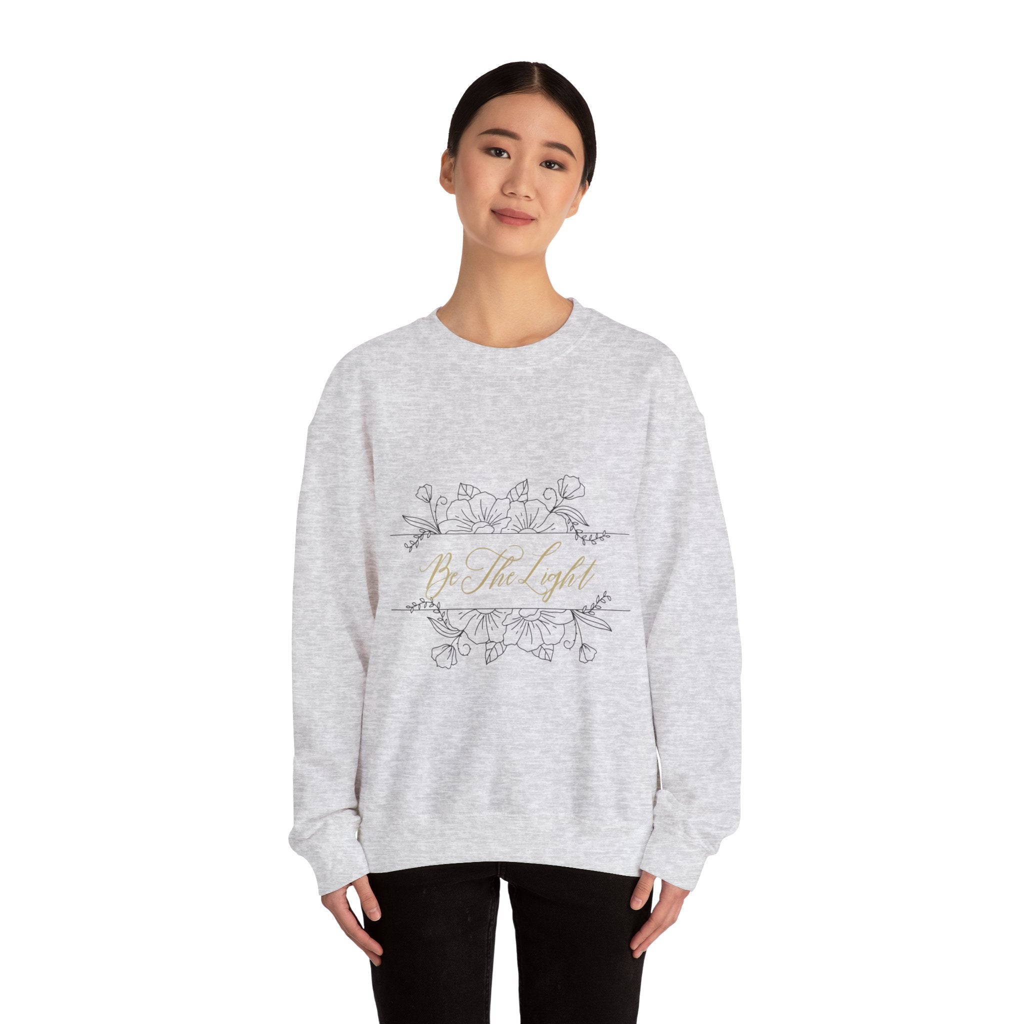 Be The Light Cursive Women s Crewneck Sweater